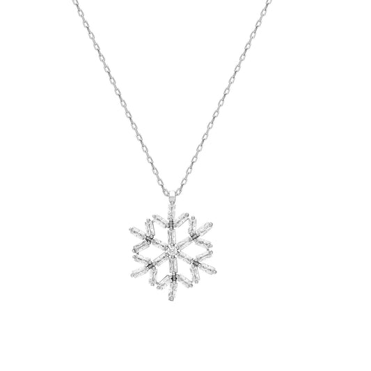 925k Sterling Silver Snowflake Necklace