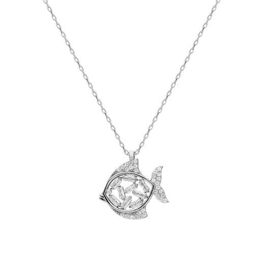 925k Sterling Silver Fish Necklace