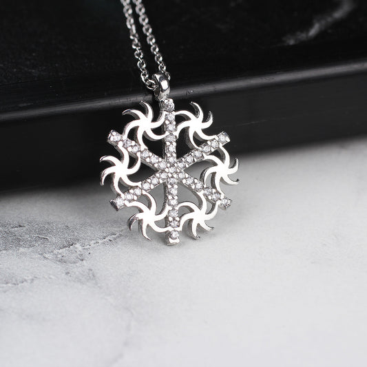 925k Sterling Silver Snowflake Necklace