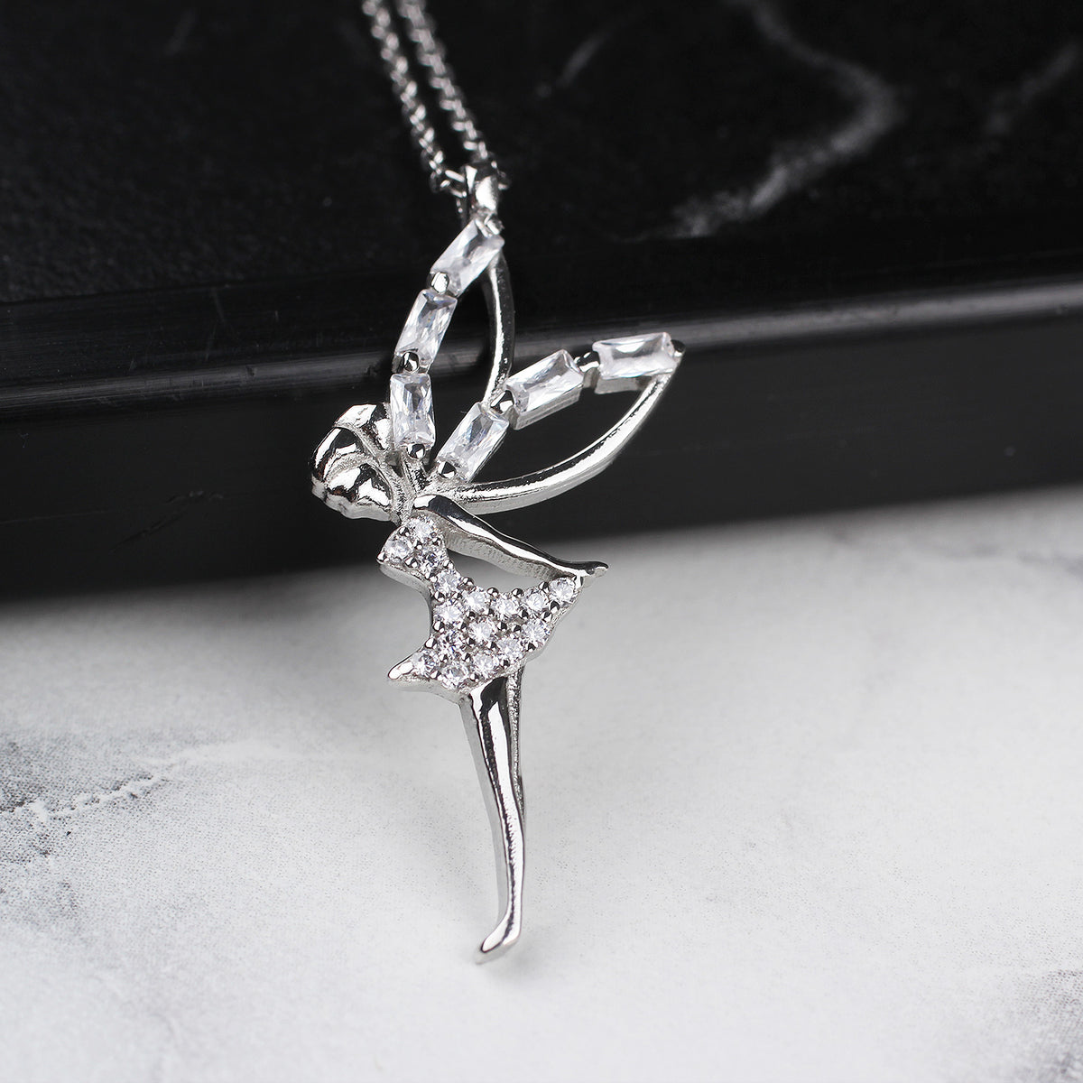 925k Sterling Silver Fairy Necklace