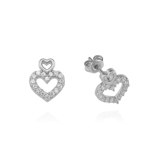 925k Sterling Silver Heart Earring