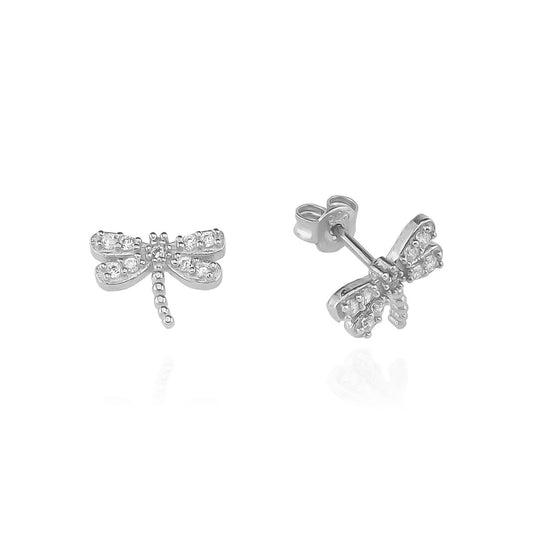 925k Sterling Silver Dragonfly Earring
