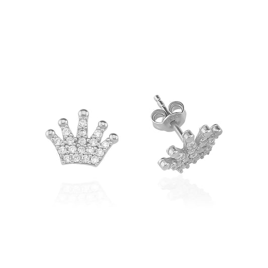 925k Sterling Silver Crown Earring
