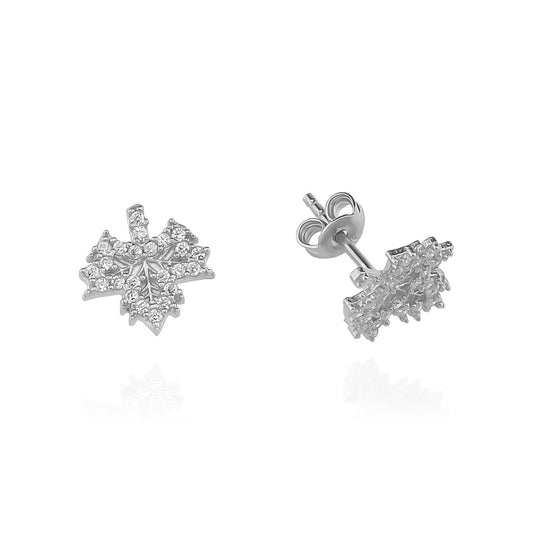 925k Sterling Silver Leaf Earring