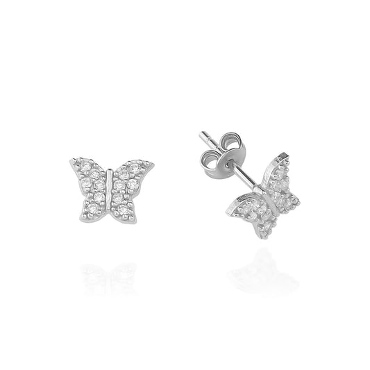 925k Sterling Silver Butterfly Earring