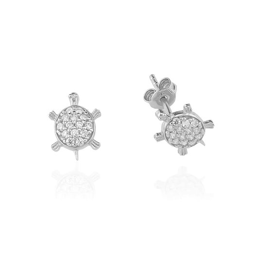 925k Sterling Silver Turtle Earring