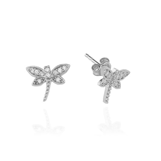 925k Sterling Silver Dragonfly Earring