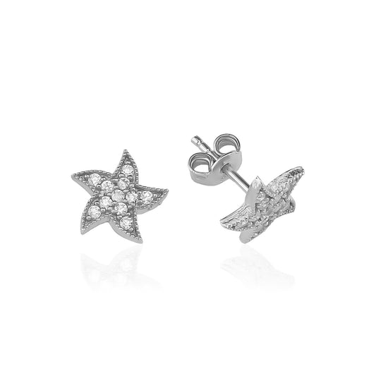 925k Sterling Silver Starfish Earring