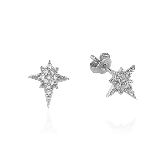 925k Sterling Silver Polar Star Earring