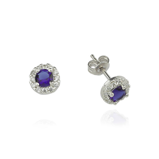 925k Sterling Silver Round Anthurage Earring