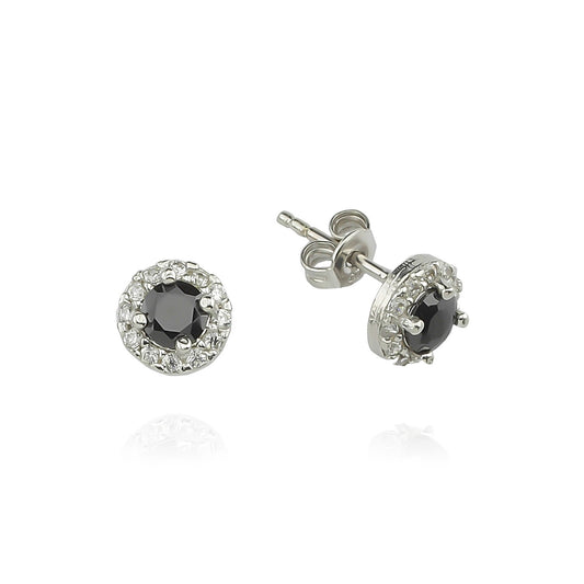 925k Sterling Silver Round Anthurage Earring