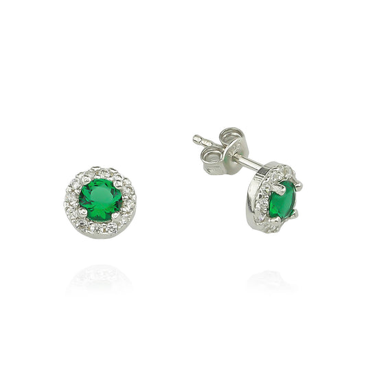 925k Sterling Silver Round Anthurage Earring