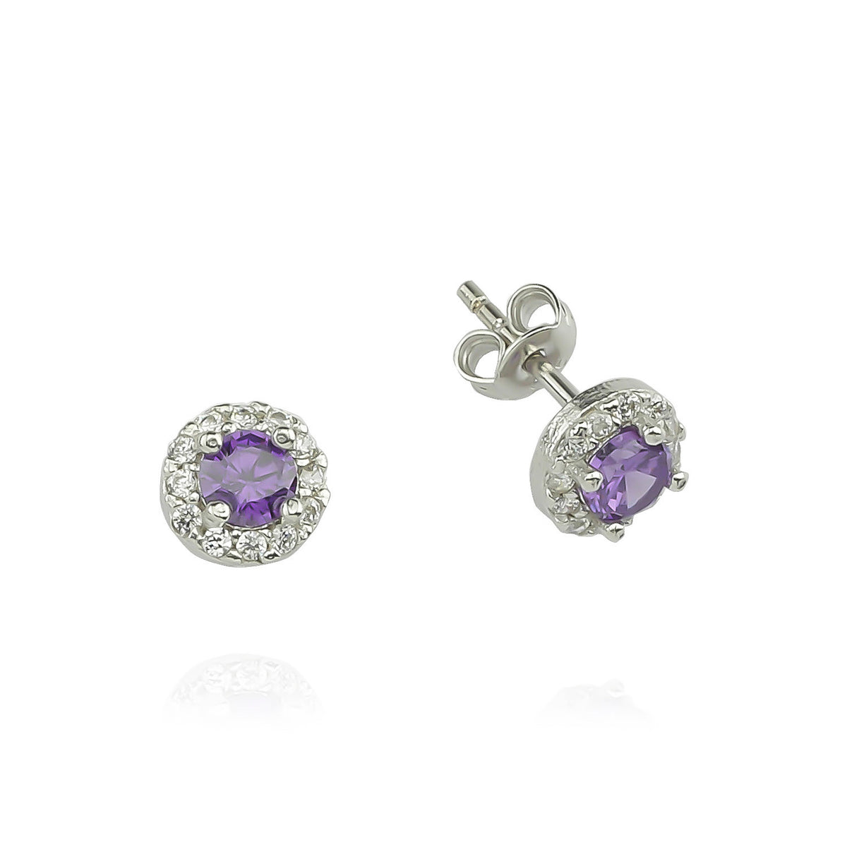 925k Sterling Silver Round Anthurage Earring