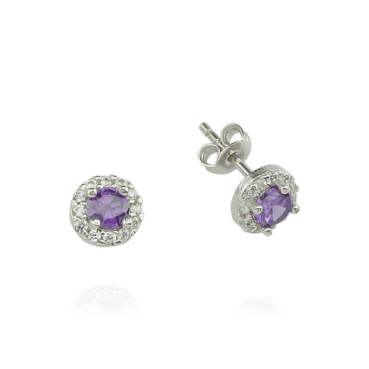925k Sterling Silver Round Anthurage Earring