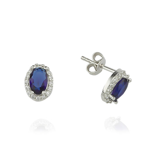925k Sterling Silver Oval Anthurage Earring