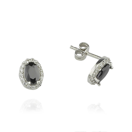 925k Sterling Silver Oval Anthurage Earring