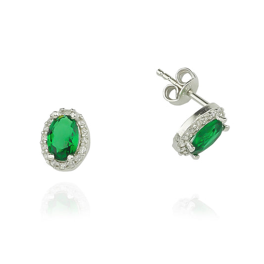 925k Sterling Silver Oval Anthurage Earring