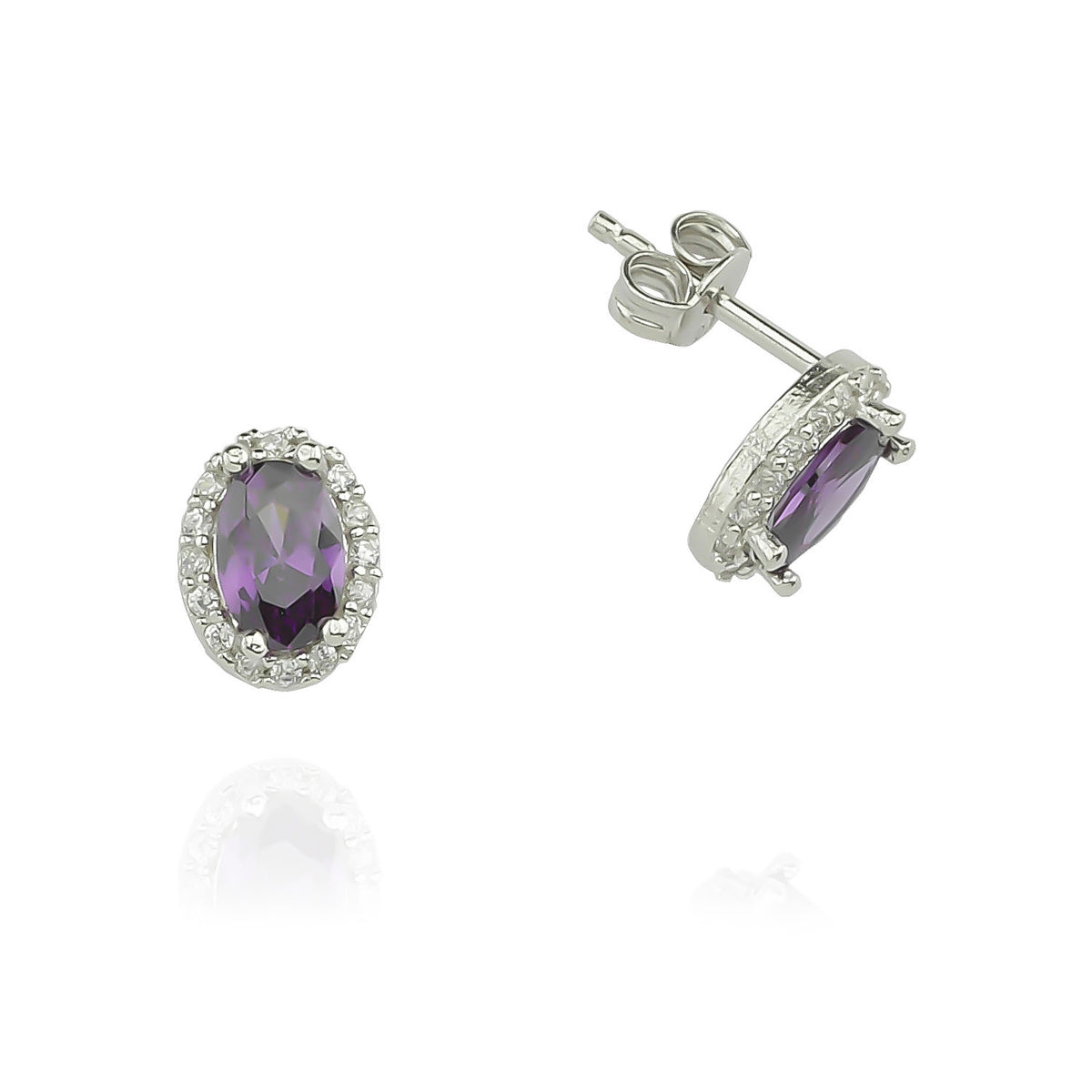 925k Sterling Silver Oval Anthurage Earring