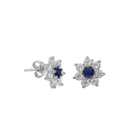 925k Sterling Silver Navy Blue Star Earring