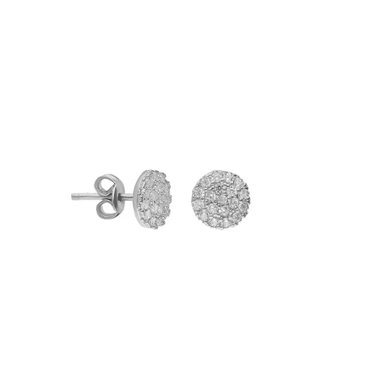 925k Sterling Silver Round Earring