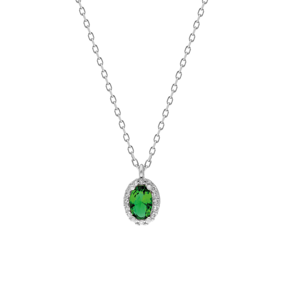 925k Sterling Silver Oval Anthurage Necklace