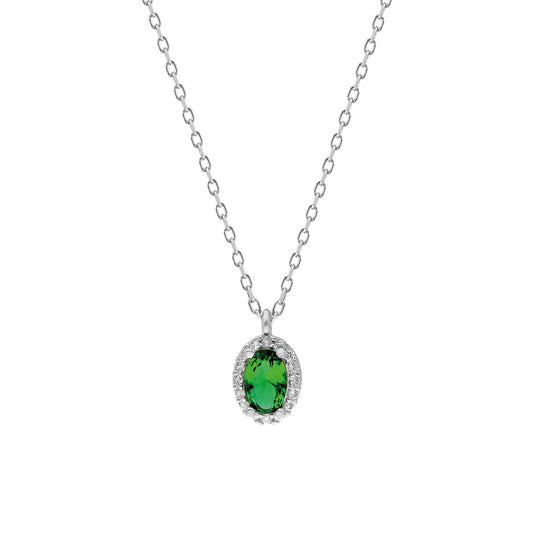 925k Sterling Silver Oval Anthurage Necklace