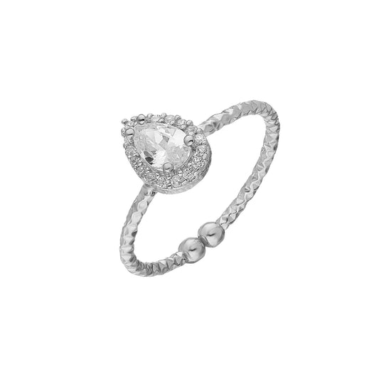925k Sterling Silver Drop Anthurage Ring