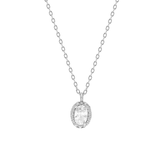 925k Sterling Silver Oval Anthurage Necklace