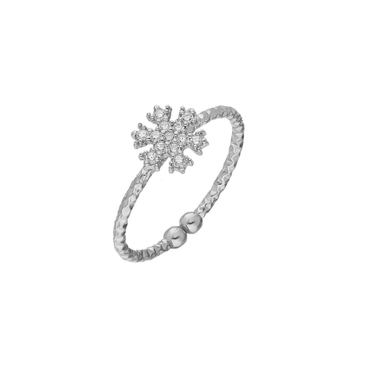925k Sterling Silver Snowflake Ring