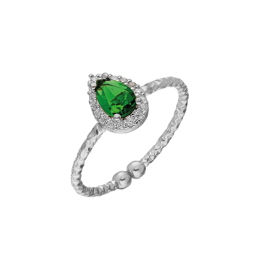 925k Sterling Silver Drop Anthurage Ring