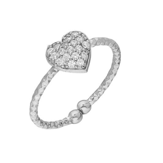 925k Sterling Silver Heart Ring