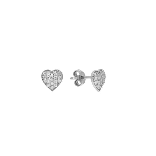 925k Sterling Silver Heart Earring