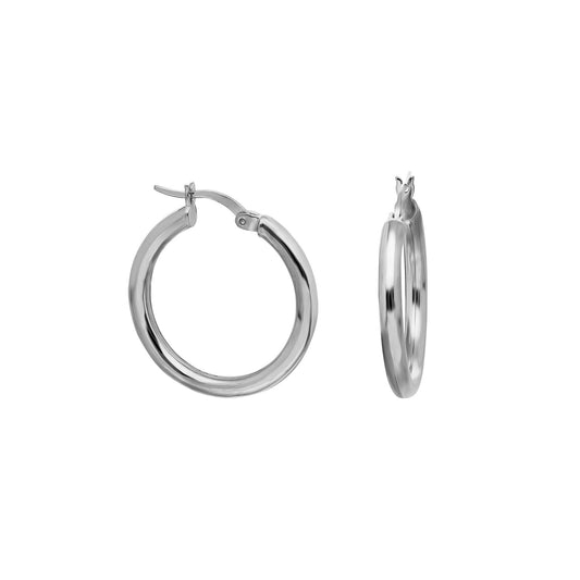 925k Sterling Silver 2 cm Slim Circle Earring