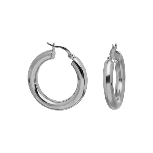 925k Sterling Silver 2 cm Thick Circle Earring