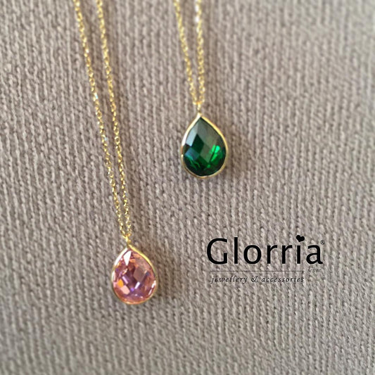 14k Solid Gold Drop Necklace - alternate view 2
