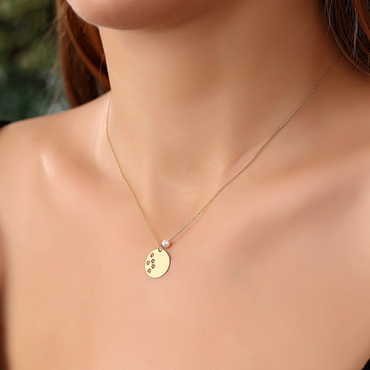 14k Solid Gold Pearl Pati Necklace