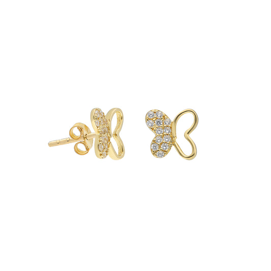 14k Solid Gold Butterfly Earring