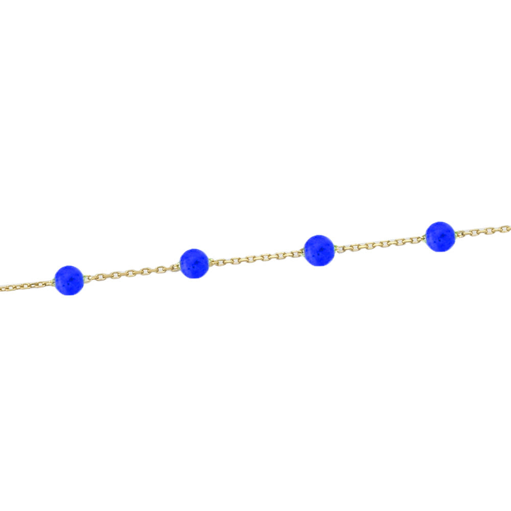 14k Solid Gold Lapis Pave Bracelet - alternate view 2