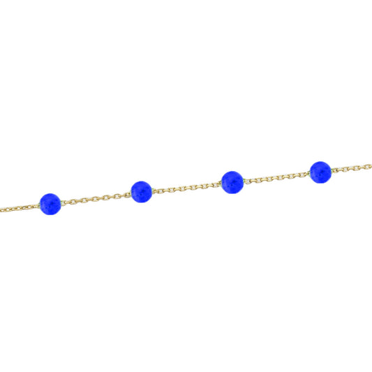 14k Solid Gold Lapis Pave Bracelet - alternate view 2