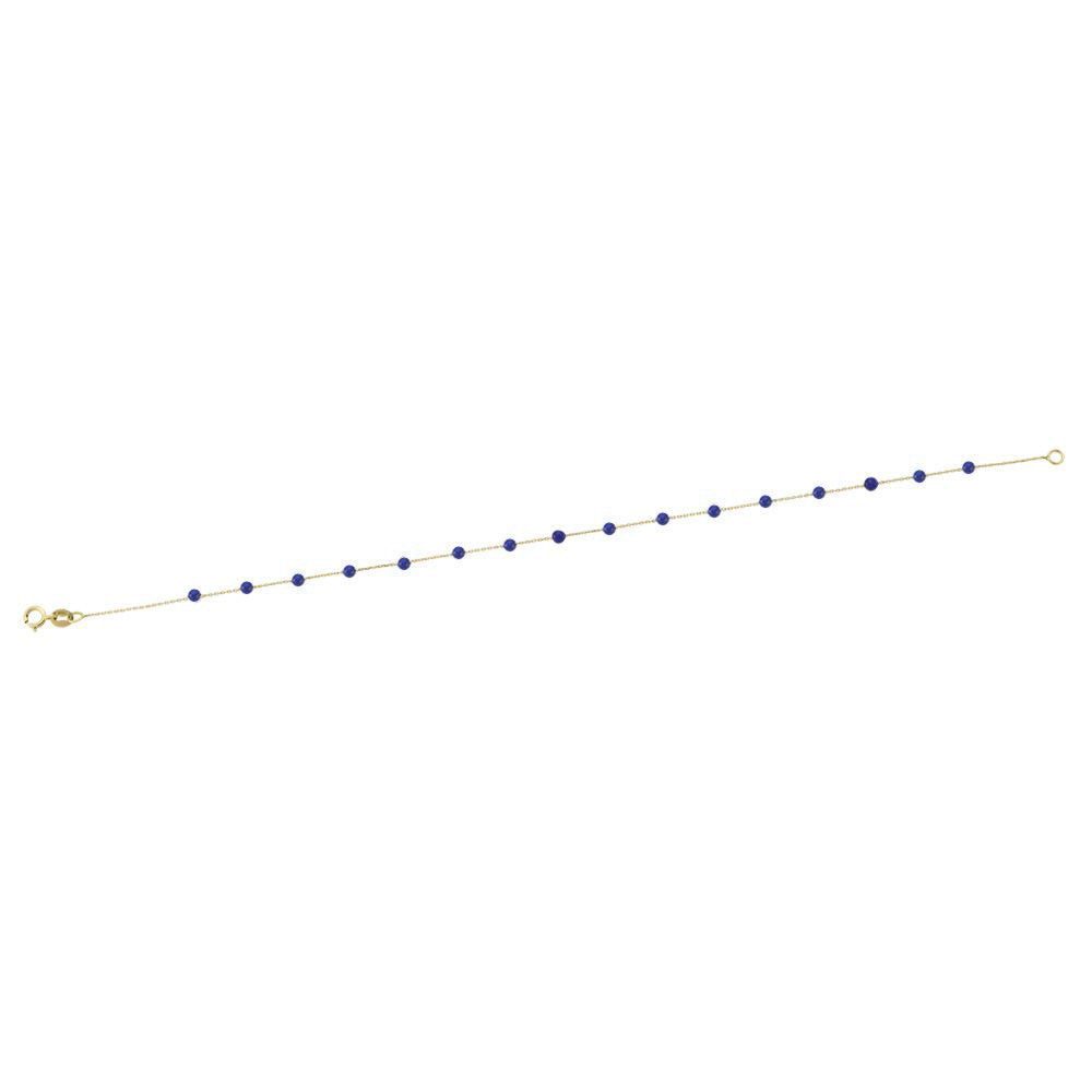 14k Solid Gold Lapis Pave Bracelet - alternate view 3