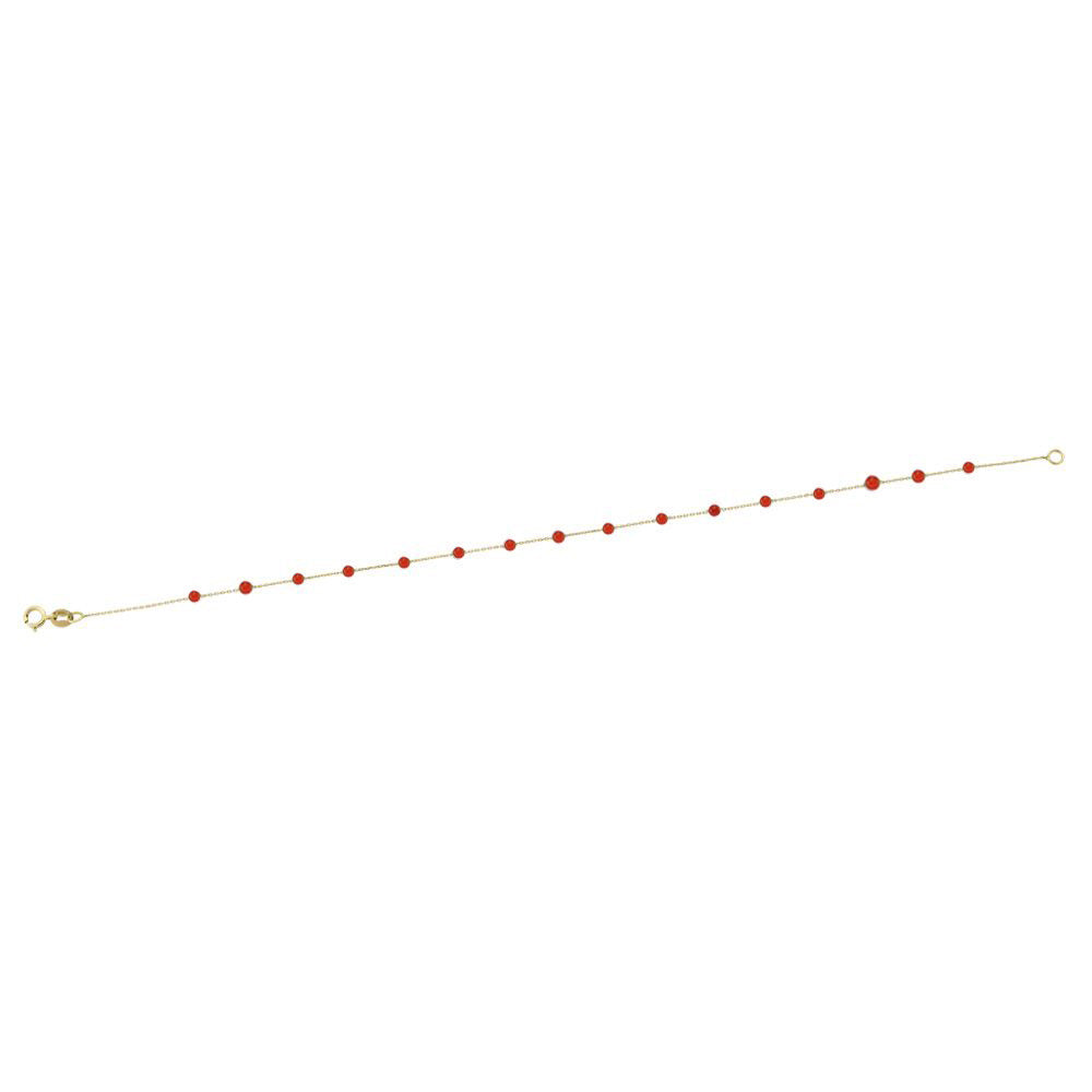 14k Solid Gold Coral Pave Bracelet - alternate view 3