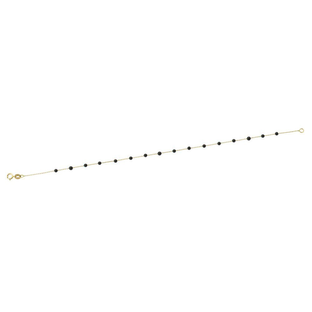 14k Solid Gold Onyx Pave Bracelet - alternate view 3