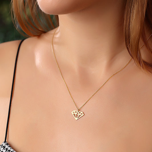 14k Solid Gold Diamond Cut Necklace
