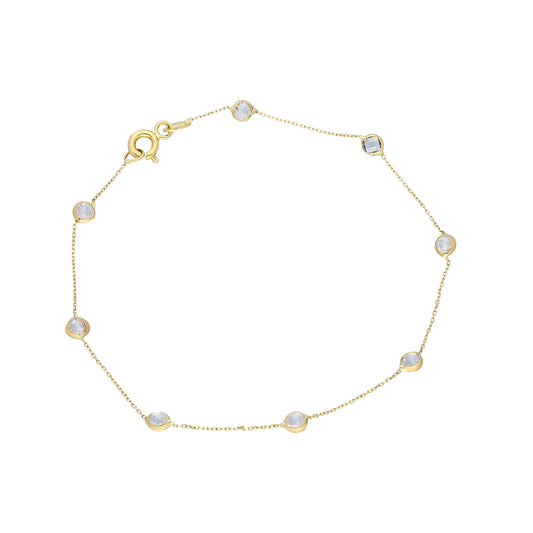 14k Solid Gold Rows Bracelet