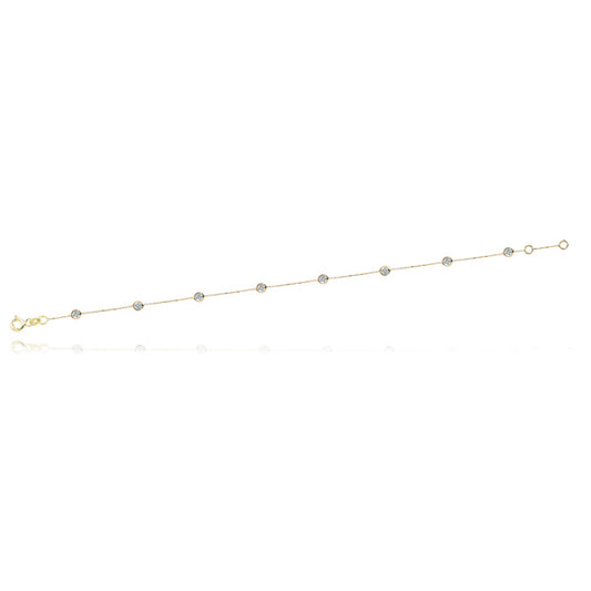 14k Solid Gold Rows Bracelet - alternate view 2