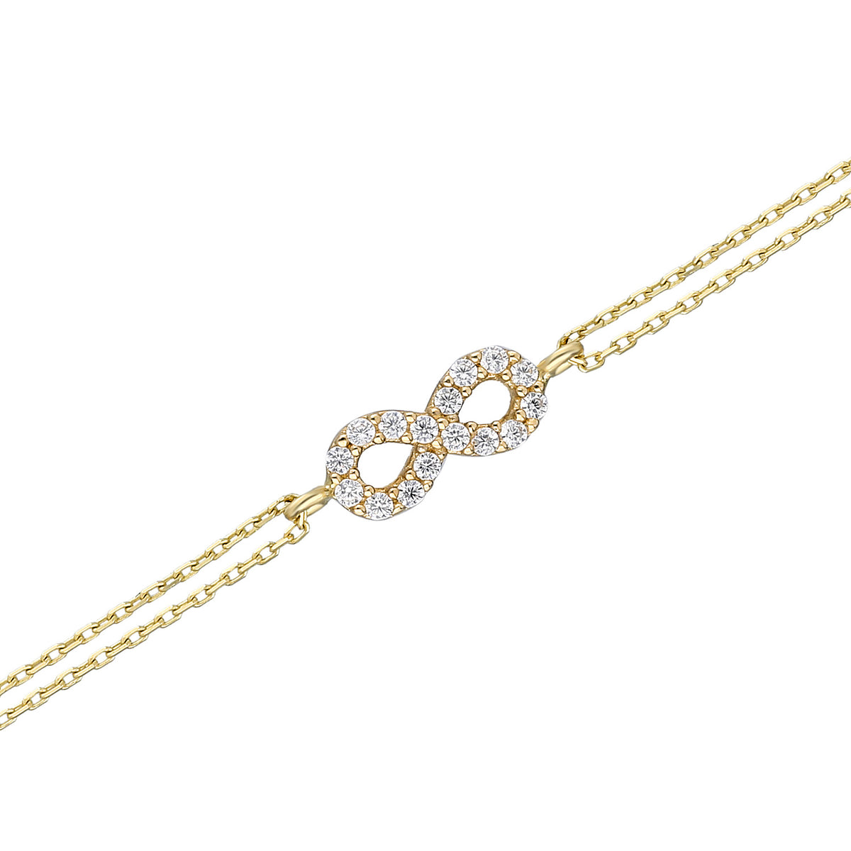 14k Solid Gold Infinity Bracelet