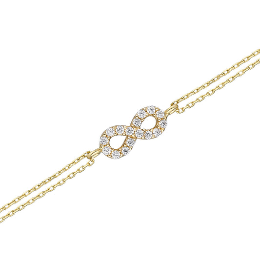 14k Solid Gold Infinity Bracelet
