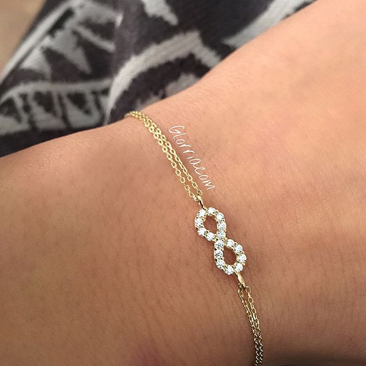 14k Solid Gold Infinity Bracelet - alternate view 3