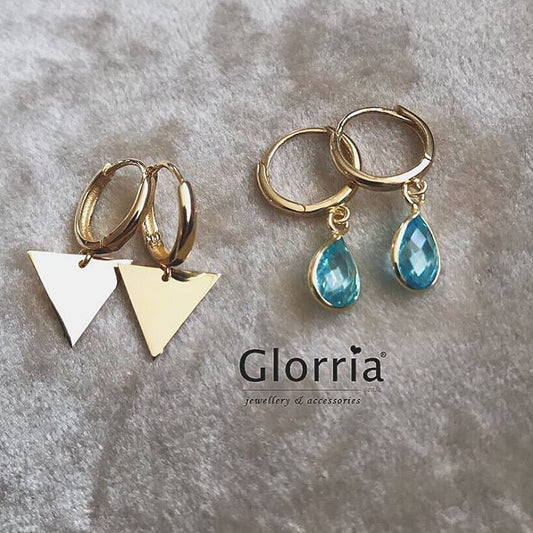 14k Solid Gold Triangle Earring - alternate view 2