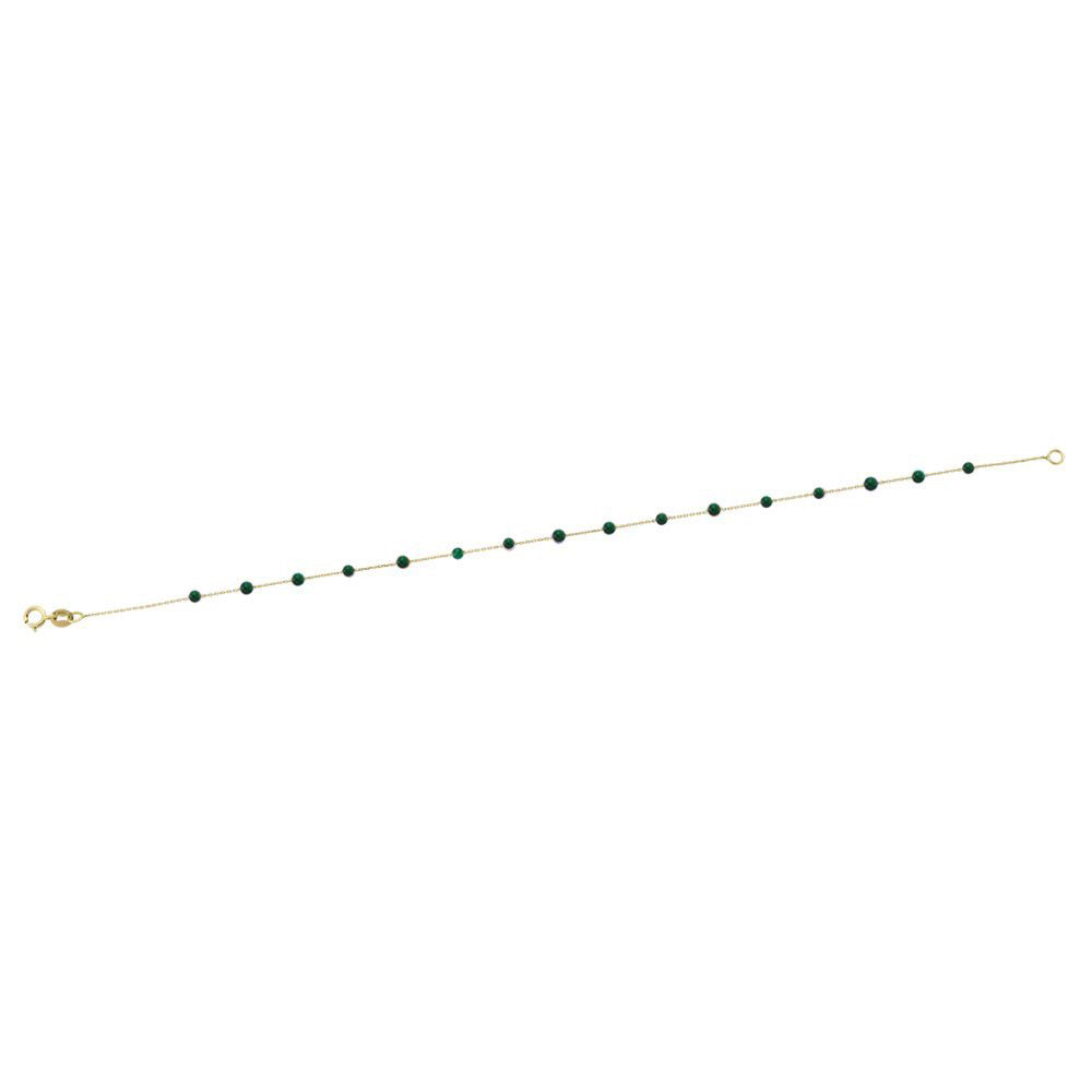 14k Solid Gold Jade Pave Bracelet - alternate view 3